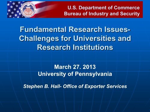 Fundamental Research Issues- Challenges for Universities and ...