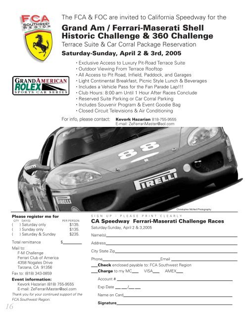 Sempre Mar-Apr 05b.qxd - Ferrari Club of America - Southwest Region