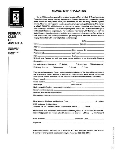 Sempre Mar-Apr 05b.qxd - Ferrari Club of America - Southwest Region
