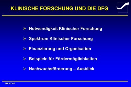 konzepte der dfg zur klinischen forschung