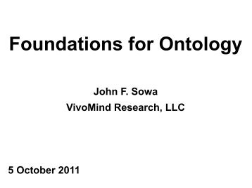 Foundations for Ontology - John Sowa on Knowledge Representation