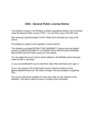 GNU - General Public License Notice - SamKnows