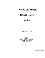 TriSoft CP /M-68K TRS-80 User's Guide - Bitsavers