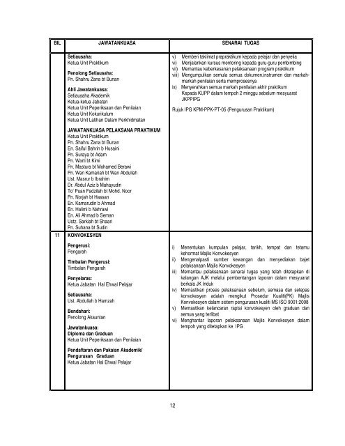 jawatankuasa kerja ipg kampus pendidikan islam tahun 2013