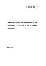 Liberty's Report stage briefing on the Crime and Courts Bill in the ...