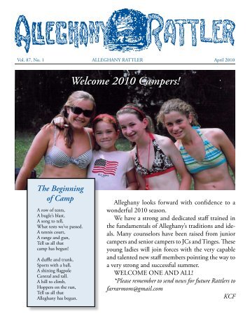 Welcome 2010 Campers! - Camp Alleghany