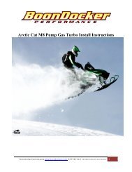 Arctic Cat M8 Pump Gas Turbo Install Instructions - Boondocker