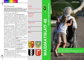Waidmattblatt Nr. 48 Familien und Generationen (Mai 2013)