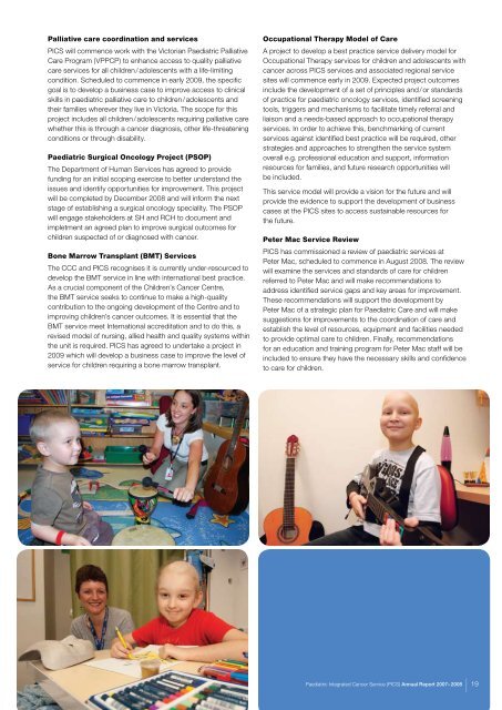 Annual reports (2007-08 - Paediatric Integrated Cancer Service