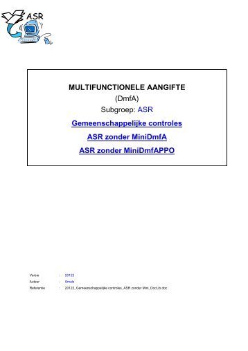 MULTIFUNCTIONELE AANGIFTE - Sociale Zekerheid