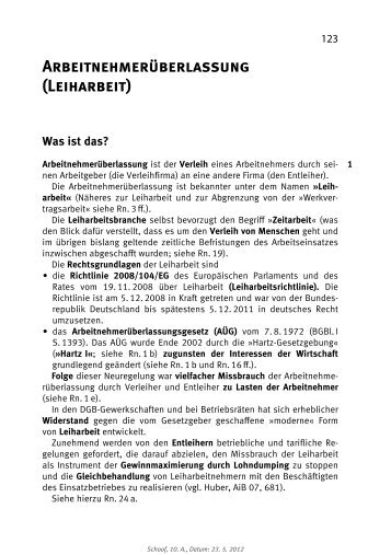 Arbeitnehmerüberlassung (Leiharbeit)