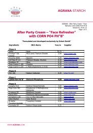 After Party Cream â Face Refresher with CORN PO4 PH B - Agrana