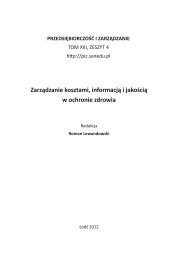 pobierz plik - PrzedsiÄbiorczoÅÄ i ZarzÄdzanie - SpoÅeczna ...