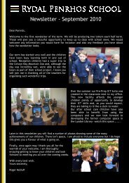 September 2010 newsletter - Rydal Penrhos School