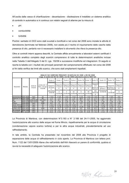 dichiarazione ambientale centrale termoelettrica del mincio ... - A2A