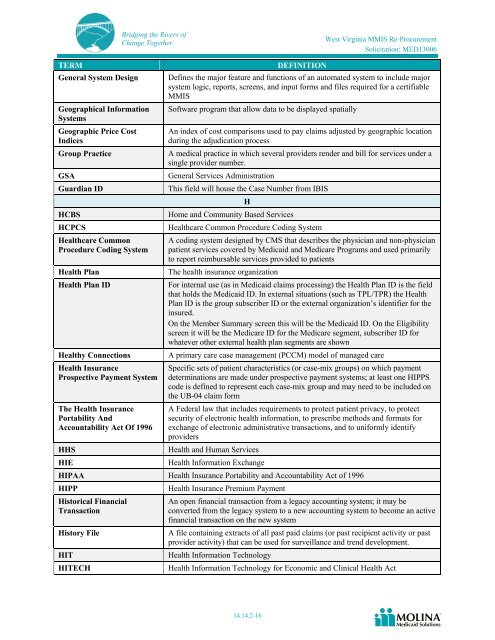 Molina Medicaid Solutions - DHHR