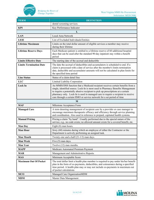 Molina Medicaid Solutions - DHHR