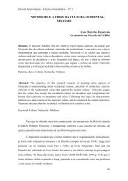 NIETZSCHE E A CRISE DA CULTURA OCIDENTAL: NIILISMO - IFCS