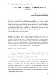 NIETZSCHE E A CRISE DA CULTURA OCIDENTAL: NIILISMO - IFCS