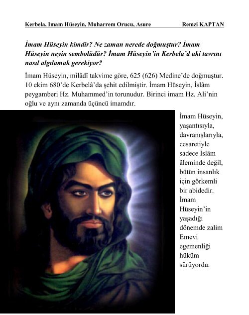 Kerbela  imam huseyin  muharrem orucu  asure.