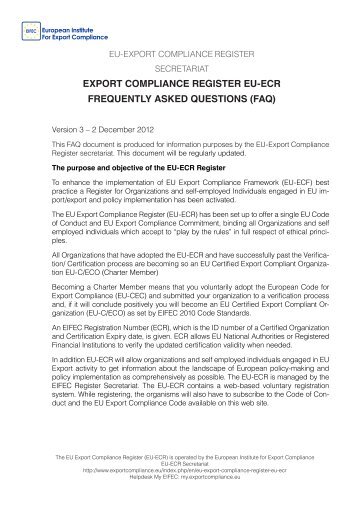 download EU-ECR FAQs - EU Export Compliance