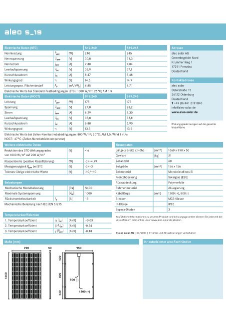 Aleo S19 240/245 - Activity Solar