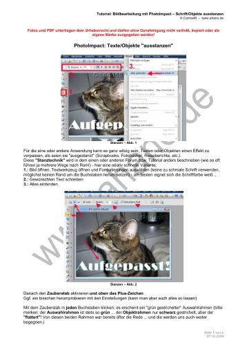 PhotoImpact: Texte/Objekte "ausstanzen" - Ahano.de