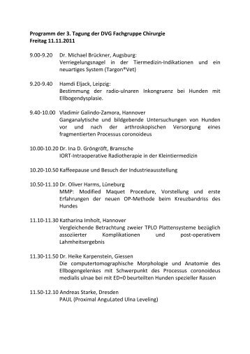 Programm - DVG-Vet-Congress