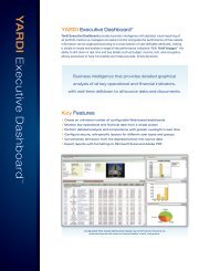 Y ARDI Executive Dashboard - Yardi Systems