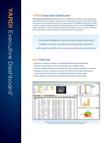 Y ARDI Executive Dashboard - Yardi Systems