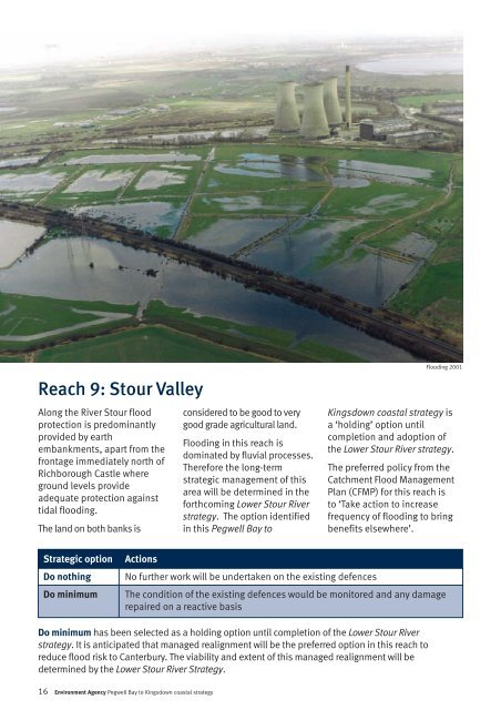 Coastal flood risk management strategy, Pegwell Bay to Kingsdown