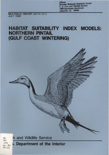 habitat suitability index models: northern pintail - USGS National ...
