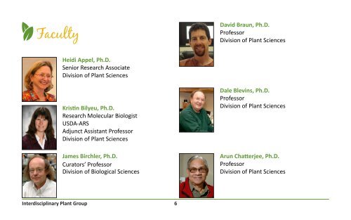 annual report - Interdisciplinary Plant Group - University of Missouri