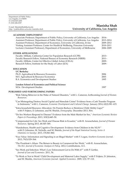 Download CV - UCLA Luskin School of Public Affairs