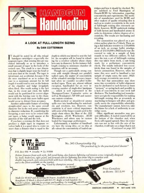 American Handgunner May/June 1978