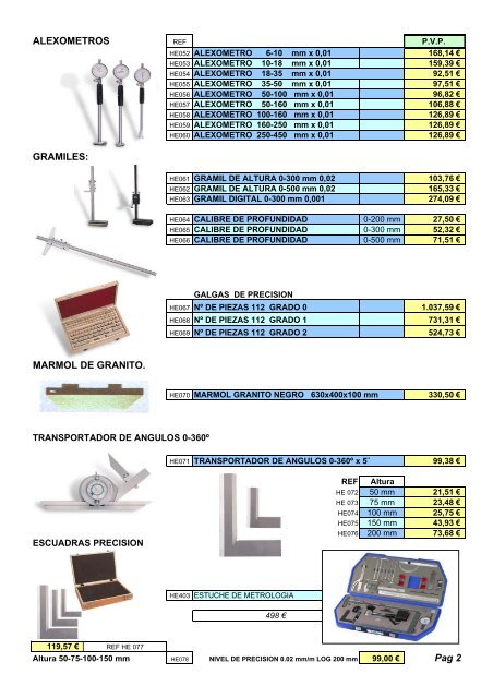 CATALOGO DE HERRAMIENTAS - Maquinaria Madrid