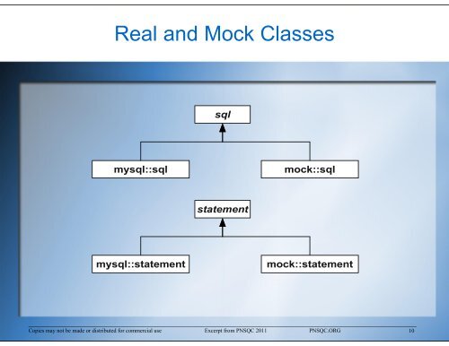 Unit Testing a C++ Database Appli Mock Objects Mock ... - PNSQC