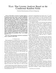 TLex: Thai Lexeme Analyser Based on the ... - BEST - Nectec