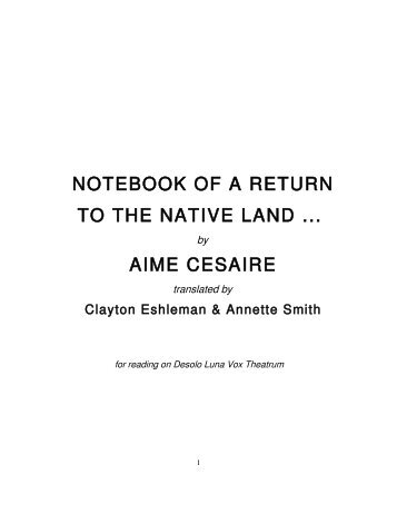 AIME CESAIRE--NOTEBOOK OF A RETURN TO A NATIVE LAND