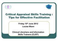 Critical appraisal - facilitating a session - LondonLinks