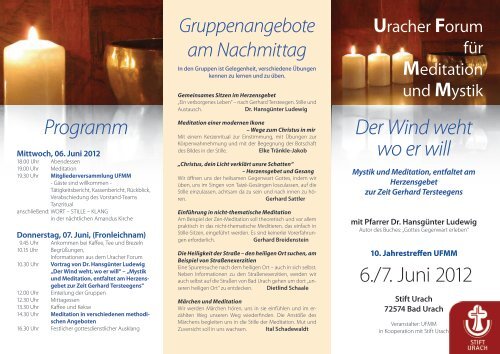 Uracher Forum und Mystik für Meditation