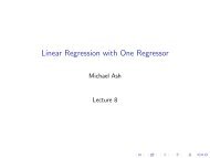 Linear Regression with One Regressor