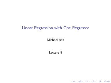 Linear Regression with One Regressor