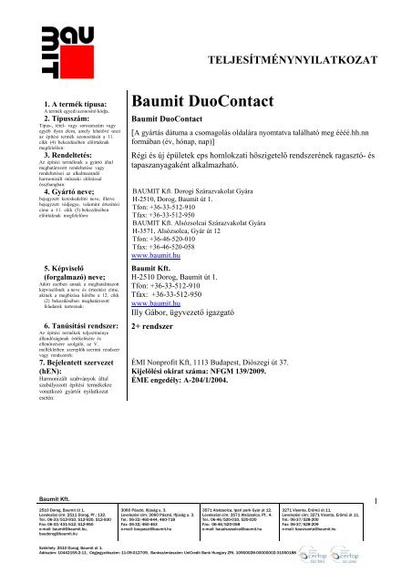 DuoContact - TNyLok - Baumit