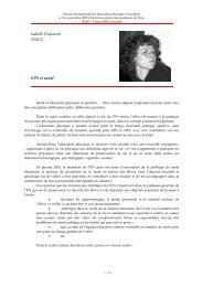 - 1 - Isabelle Duponteil SNICS EPS et santÃ© - Le SNEP