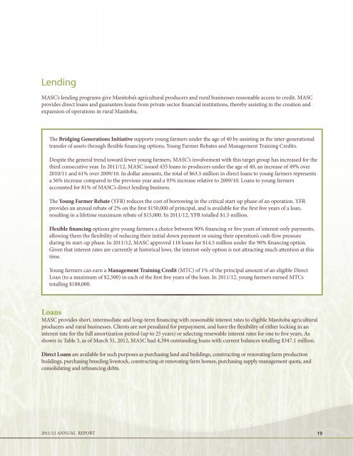 annual report 2011/12 - Manitoba Agricultural Services Corporation