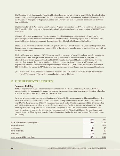 annual report 2011/12 - Manitoba Agricultural Services Corporation