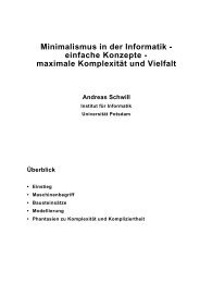 Minimalismus in der Informatik - einfache Konzepte - Universität ...