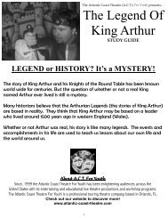 LEGEND OF KING ARTHUR STUDY GUIDE - Atlantic Coast Theatre