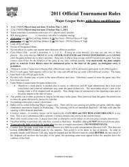 2011 Official Tournament Rules - the Cooperstown Dreams Park